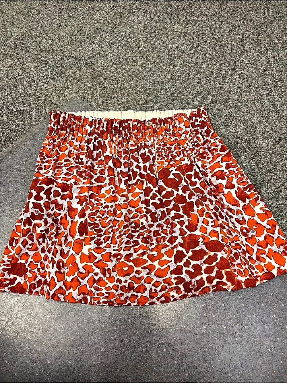 H&M Animal Print Mini Skirt in Orange & White Size large